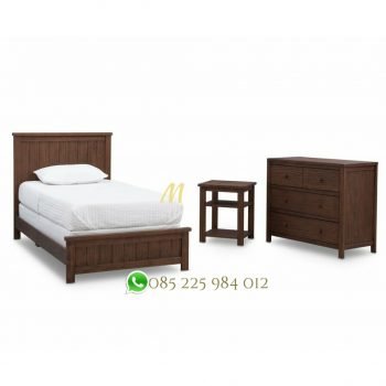 set tempat tidur kayu minimalis