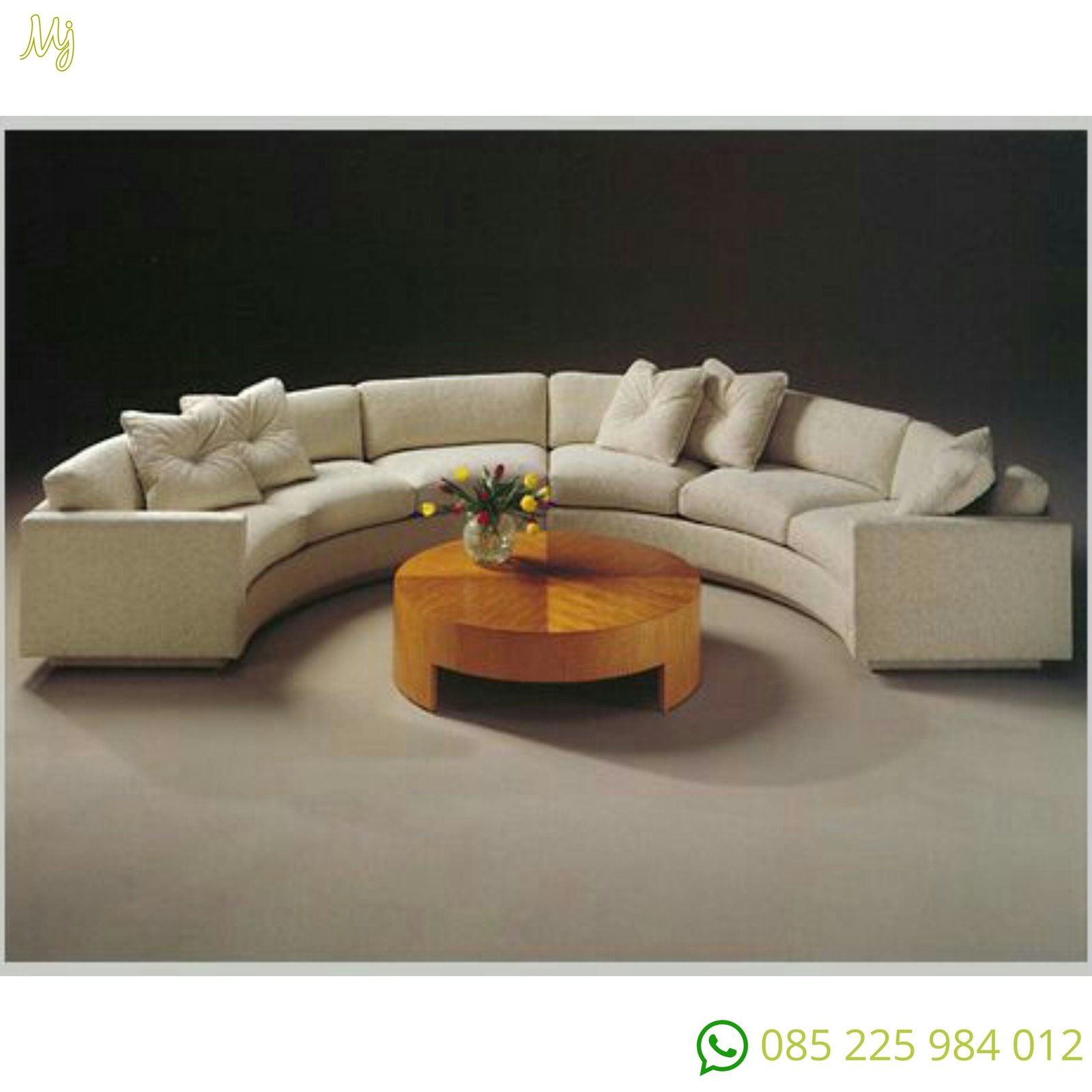 round sofa set table
